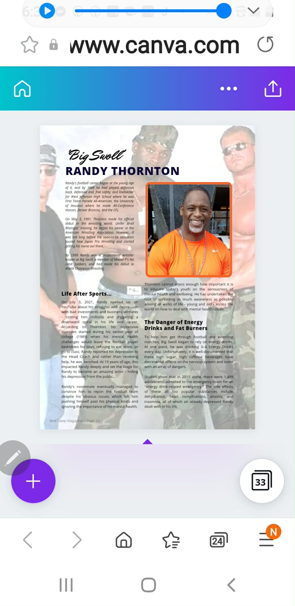 Magazine feature about Randy Thornton